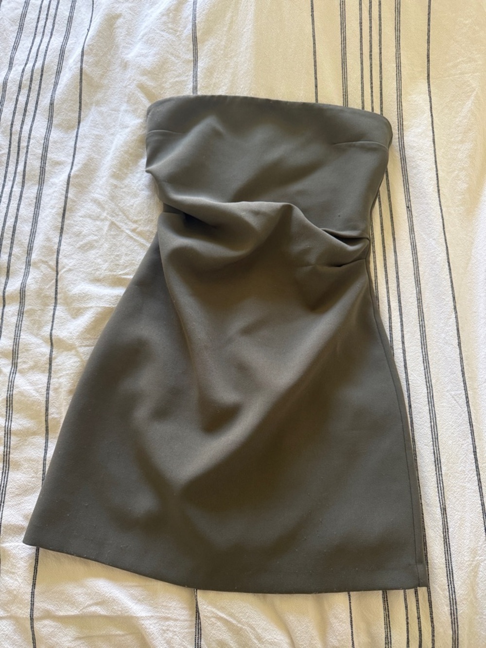 Zara Olive Green Strapless Mini Dress XS/0 - Going Out Attire